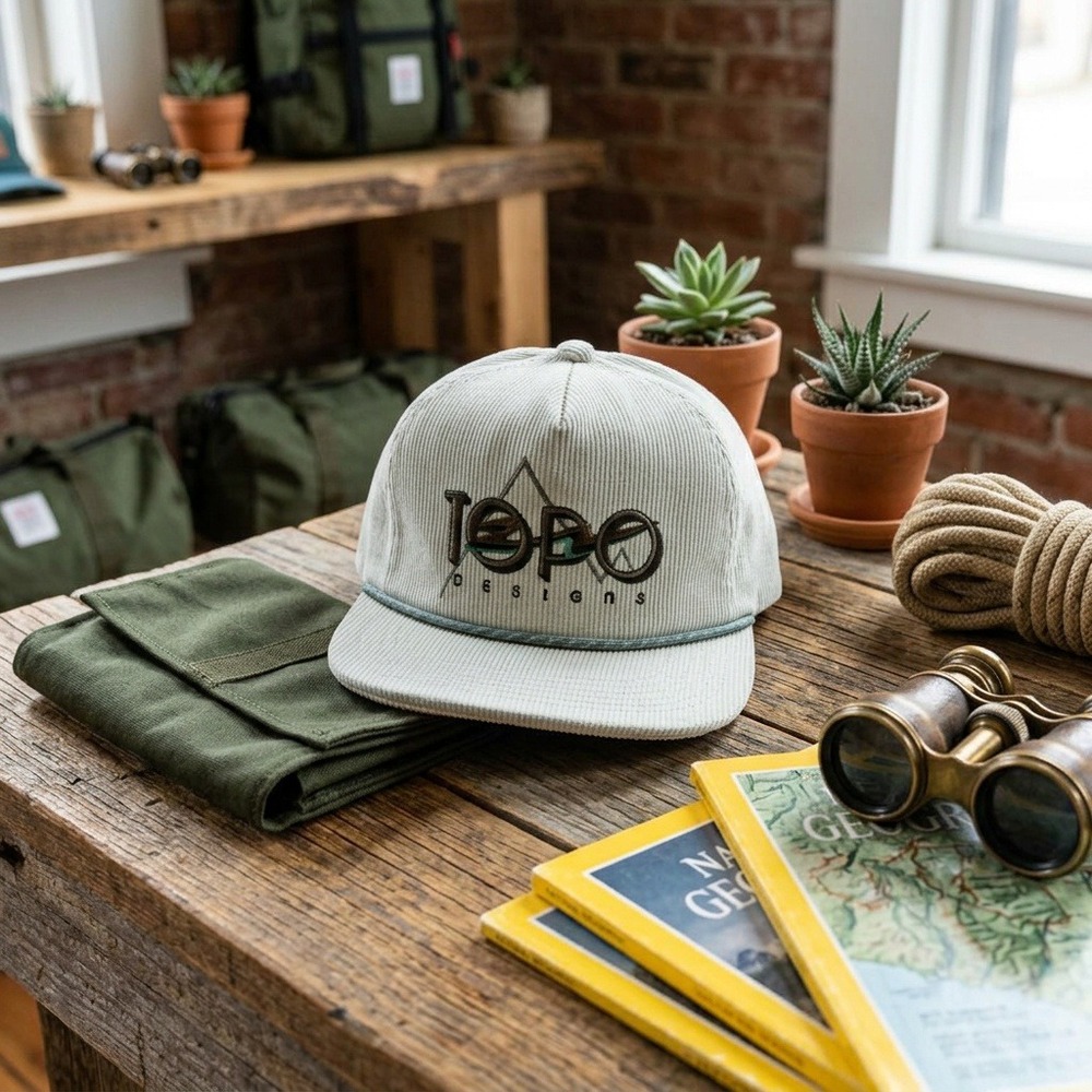 Topo Designs Corduroy Trucker Hat Mountain Graphic Snapback Bone White NWT